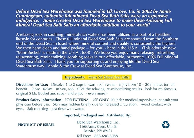 Dead Sea Warehouse - Dead Sea Salts for Soaking - 100% Dead Sea Mineral Bath Salts - Great for Soothing Muscles Aches, Relaxation, Alleviate Skin Issues - Unscented - 2 lbs - (2 Pack)