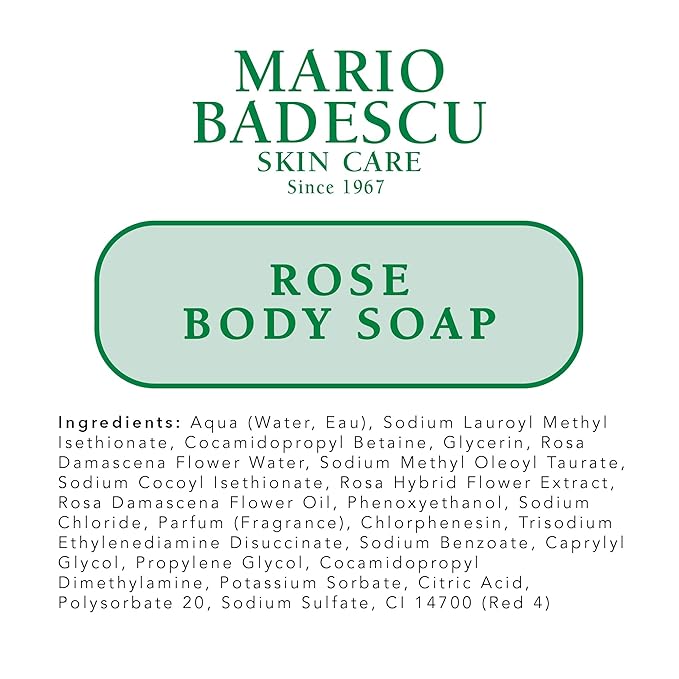 Mario Badescu Rose Body Soap | For a Pampered, Refreshed, and Hydrated Skin | Scented with the Sweetest Hint of Floral | Shower Gel for Daily Use | 8 fl. oz.