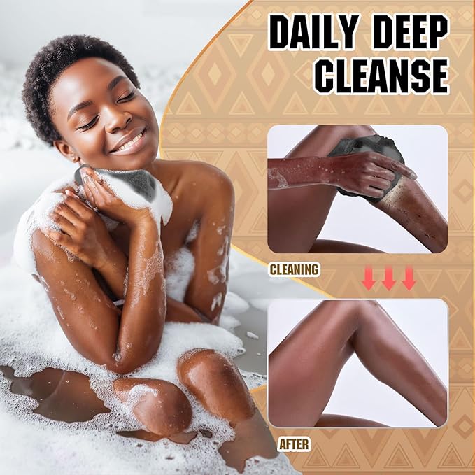 African Net Sponge Set (4PCS) -Premium Exfoliating Bath Scrubber for Face/Body, Travel-Friendly, Durable & Soft Exfoliation(Yellow,Pink,Purple,Black)