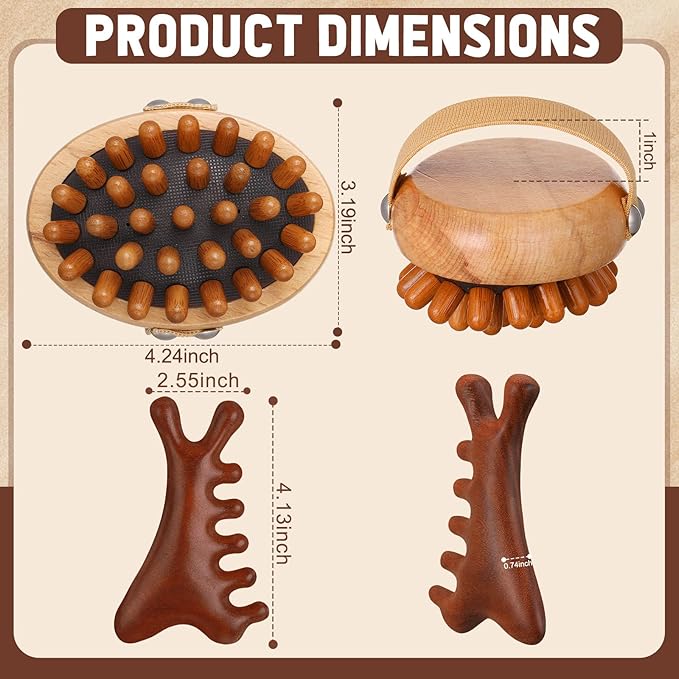 ProSuites Wooden Meridian Massage Body Brush for Cellulite Remover, Cellulite Lymphatic Drainage Massager for Body Shaping