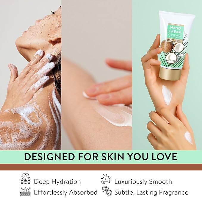 Spa Gift for Women, 8 Piece Luxury Coconut Bath Set with Bubble Bath & Bath Bombs Body Scrub Lotion Hand Cream, Bath Sets for Women Gift, Anniversary Present Birthday Gifts