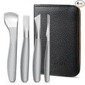 FVION Pedicure Knife Set for Feet – 4 PCS Ingrown Toenail Blade Tool Calloused Feet Remover Tool, Stainless Steel Pedicure Tools for Foot Callus Blade Remover for Feet (Short Handle)