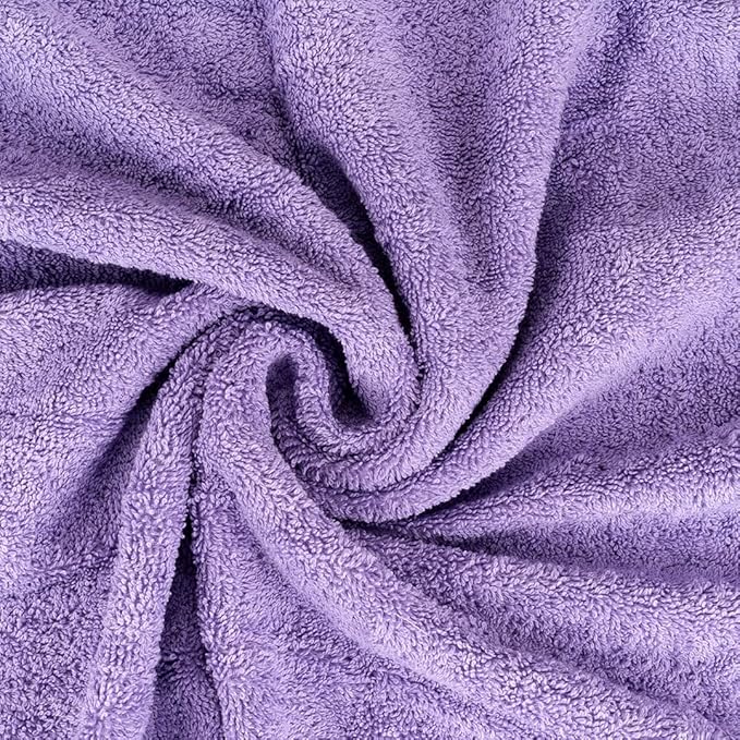 CASA COPENHAGEN Solitaire 6Pcs 100% Egyptian Cotton Large Designer Towels Gift Set- Purple Rose - Pink, 600GSM, 2Bath 2Hand 2Washcloths, Bath Towels for Bathroom Set for Women & Men