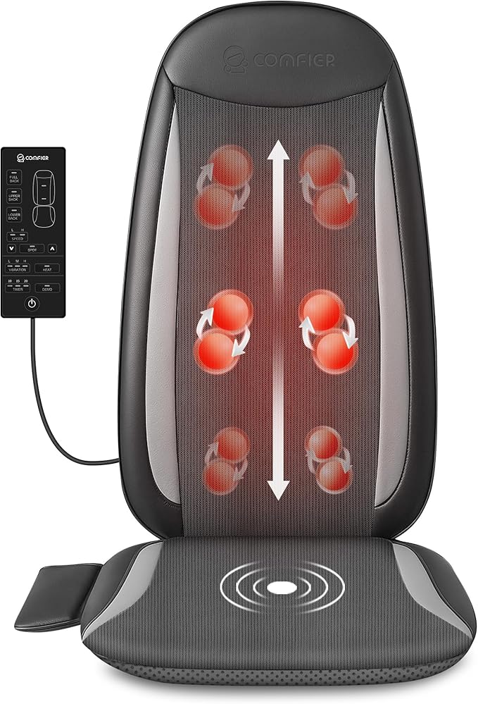 COMFIER Shiatsu Back Massager with Heat,Massage Chair Pad for Back Relief deep,Heated seat Cushion,Chair Massager for Neck,Hip with Kneading & Vibration,Home Office, Mothers Day Gifts for Women,Mom