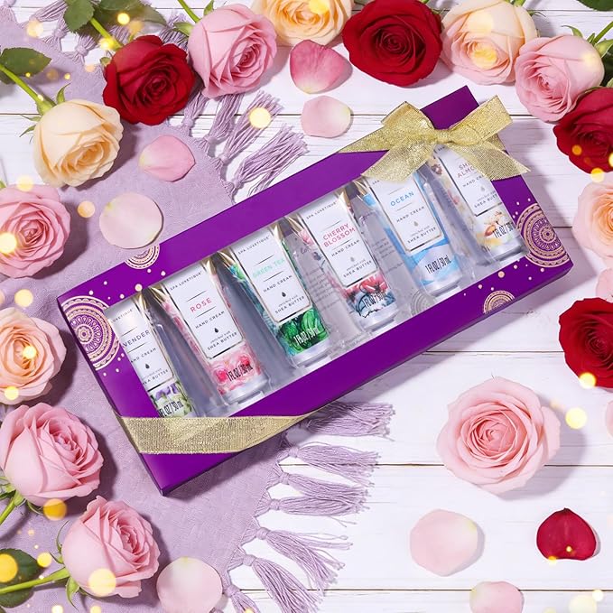 spa luxetique Hand Cream Gifts Set for Women,Mothers Day Gifts for Mom,Hand Lotion with Natural Aloe & Vitamin E for Dry Hands,Travel Size Hand Cream for Women,Teacher Appreciation Nurse Gift Birthday