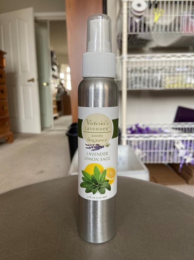 Victoria's Lavender Room Fragrance Spray - Air Freshener & Odor Eliminator - Lavender Lemon Sage - Luxury Essential Oil Scent for Home & Bathroom - Aromatherapy & Stress Relief - 2 Pack, 4 fl oz