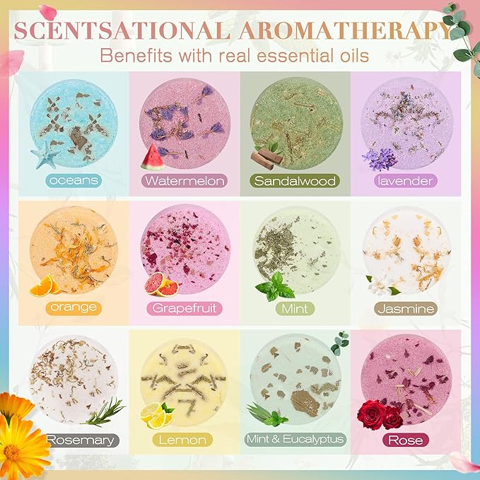 Shower Steamers Aromatherapy Birthday Gifts for Women-12 Pack Mothers Day Gifts,Gifts for Grandma,Wife,Mothers,Stress Relief and Relaxation Gifts for Women and Men