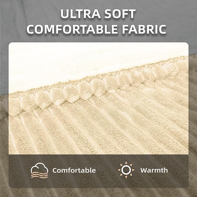 JET'S HOME Heated Blanket 50"x60" - ETL Certified Flannel Electric Blanket Throw Machine Washable Heating Throw with 9 Heating Levels 10 Hours Adjustable Auto-Off (Sandy Beige)