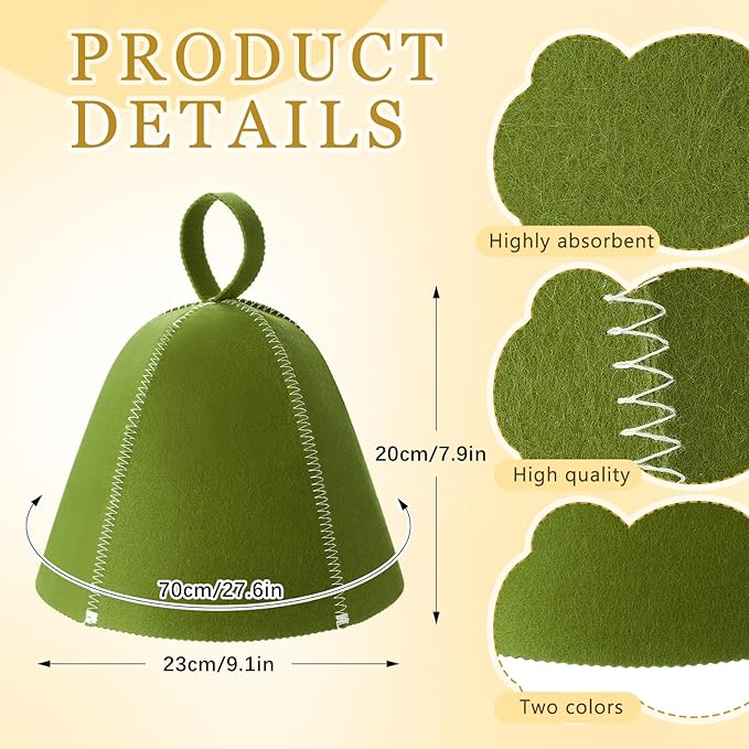 JaGely Sauna Hat for Men Women Sauna Hat Vaporarium Cap Russian Banya Cap for Bath House Accessories