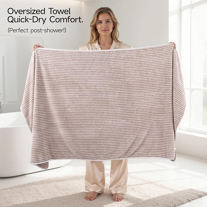 REDKISS Ultra Soft Bath Towels Set of 6 Large 35"x70" | 100% Microfiber, Highly Absorbent & Quick Dry | Taupe Towels for Bathroom, Spa, Gym | 2 Bath, 2 Hand, 2 Washcloths