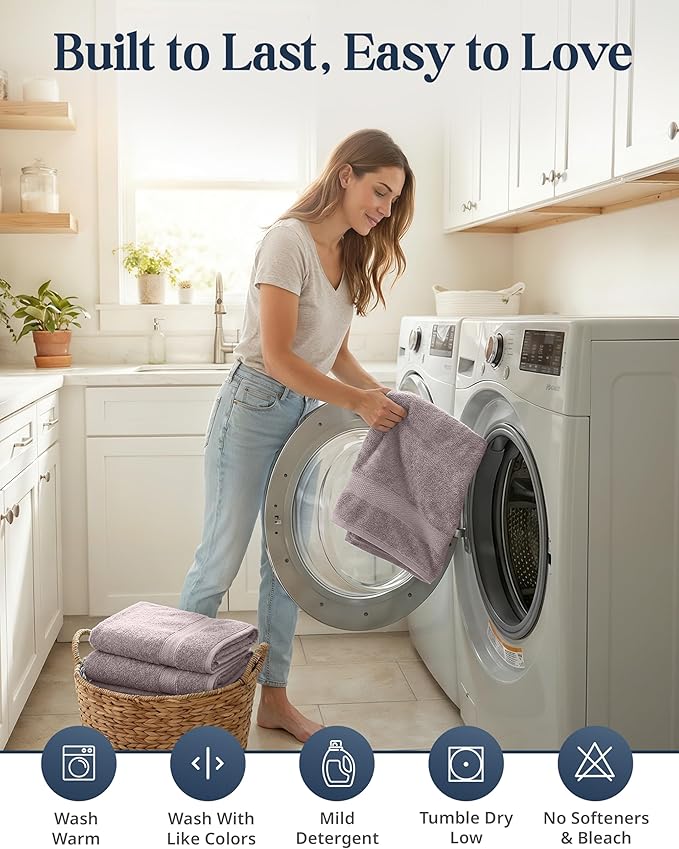 LANE LINEN 100% Ring Spun Cotton Bathroom Towel Set - 16 Piece - Soft, Quick Dry & Highly Absorbent - 4 Bath, 8 Wash cloths, 4 Hand Towels - Ideal for Guests & Perfect for Bathroom decor - Platinum