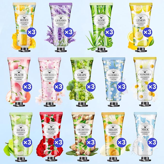 VISCOO 42 Pack Hand Cream Gifts Set for Women, Mothers Day Gifts, Teacher Appreciation Gift, Nurses Week Gift, Bulk Gifts for Women, Moisturizing Mini Hand Lotion Travel Size for Dry Cracked Hands