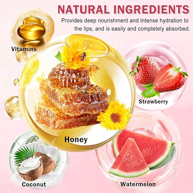 10PCS Honey Pot Lip Balm,Moisturizing Bee Lip Balm,Fruity Lip Sleeping Mask,Hydrating Lip Mask Overnight,Prevention Dry and Cracked,Reduces Lip Lines Lip Care Products
