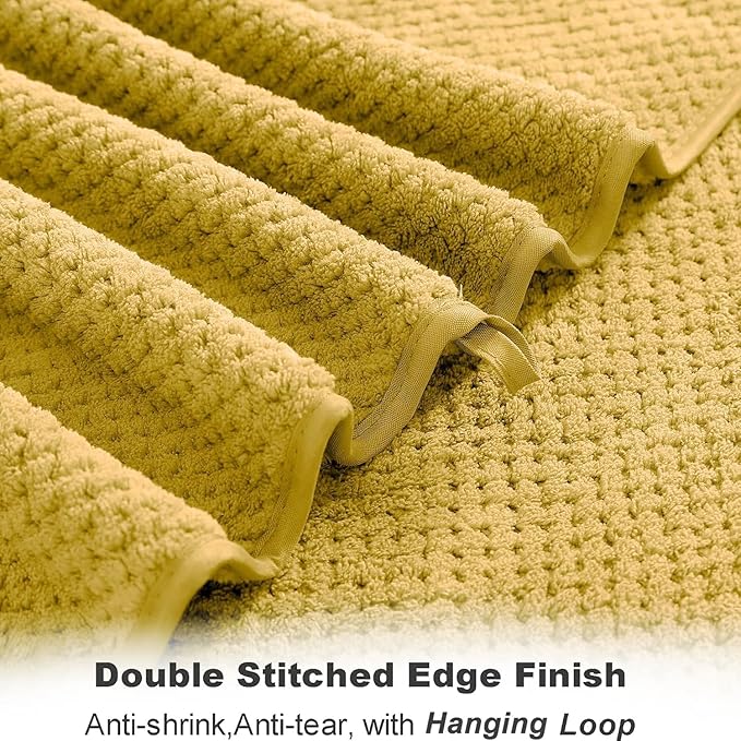 Smuge Extra Large Bath Towel Sheet Set 35x70 Inches - Oversized Bath Towels Set,Jumbo Large Microfiber - Quick Dry,Super Soft,Highly Absorbent Towel Set for Bathroom,Hotel,SPA,Pack of 4(Sweet Yellow)