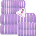 CASA COPENHAGEN Ecstatic 6Pcs 100% Egyptian Cotton Large Designer Towels Gift Set- Purple Rose, 600GSM, 2Bath 2Hand 2Washcloths, Bath Towels for Bathroom Set for Women & Men