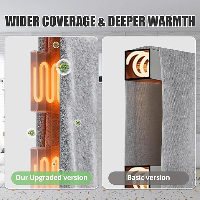 R FLORY Heated Towel Rack for Bathroom, 6 Bar Wall Mounted Towel Warmer Rack Flat with Timer & Temperature, Electric Towel Heater with LED Display Screen, Plug-in