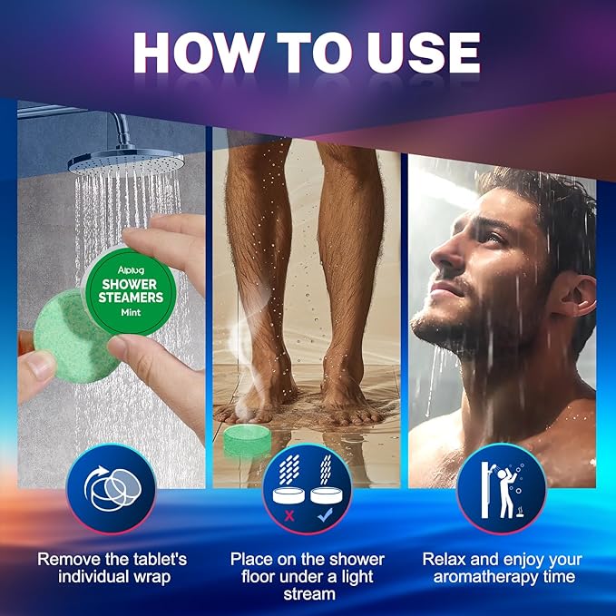 Shower Steamers for Men 8 Pack - Gifts for Men, Shower Bombs Aromatherapy with Essential Oils, Fathers Gifts for Husband Dad, Mens Gifts Ideas, Gifts for Mens Who Have Everything