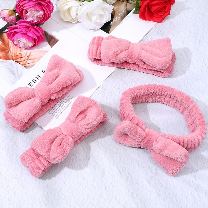 MAQUITA 24 Pcs Spa Headband for Women Facial Makeup Hair Band Bulk Skincare Headbands for Washing Face Bowtie Slumber for Women Girls