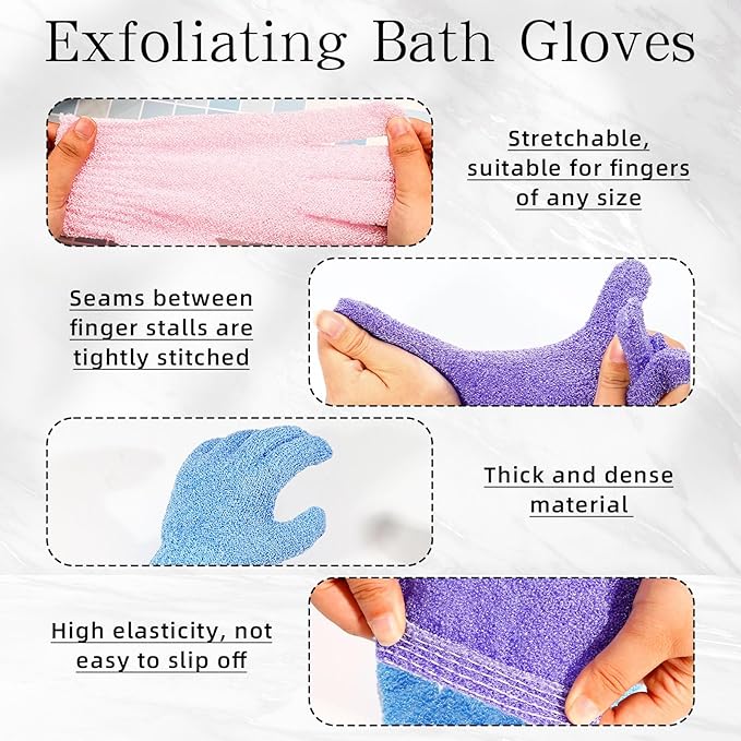 6 Pack African Bath Sponge Exfoliating Glove Set Nylon African Exfoliating Net Exfoliating Washcloth Body Scrubber Back Scrubber Wash Deep Scrubbing Dead Skin