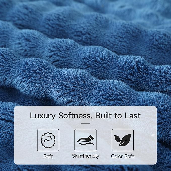 REDKISS 8-Piece Soft Bath Towel Sets, Extra Large 2 Bath Sheet (35×70 in), 2 Hand Towel, 4 Washcloth, Microfiber Quick Dry & Absorbent, Blue Towels for Bathroom