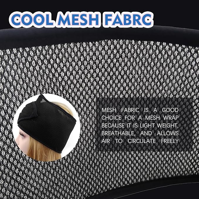 2Pcs black and red Mesh Hair Wraps, Thicker Soft Head Wraps for Women, Adjustable Stretchable Wrap Cap for Women Long Short Hair, Non-slip Washable Mesh Hairs for Makeup Washing Sleeping Spa