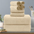 8-Piece Beige Bath Towels Set,2 Oversized Large Bath Towels Sheet,2 Hand Towels and 4 Washcloths - 600 GSM Soft Luxury Towel Set,Highly Absorbent Quick Dry Towel Collection for Bathroom,Hotel and Spa