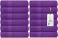 Medium Bath Towels Bulk Set of 12 – 100% Cotton Terry – 24" x 48" – Quick Dry, Soft & Highly Absorbent – Purple Towels for Bathroom, Gym, Spa, Pool & Daily Use