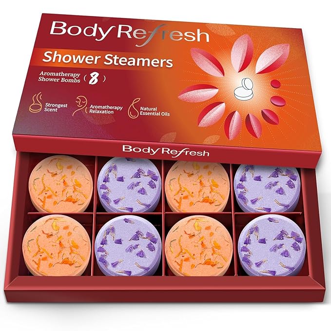 Shower Steamers Aromatherapy - 8 Pack Shower Bombs with Essential Oils, Mothers Day Gifts for Mom Wife, Birthday Gifts for Women Self Care Relaxation Home SPA Stress Relief Teacher Appreciation Gifts