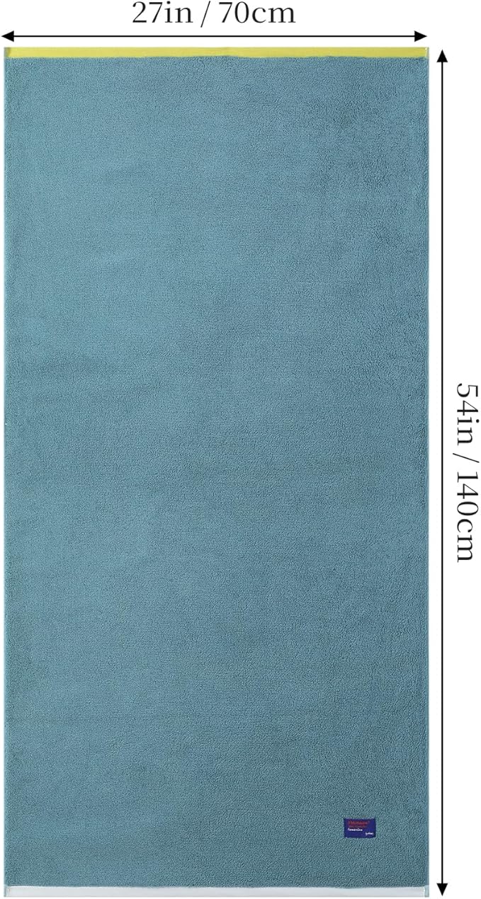 REDKISS 100% Cotton 2 Pack Luxury Bath Towels 27 x 54 Inches, Oversized Bath Towel Set, 600 GSM Ultra Soft Highly Absorbent Quick Drying Towels for Bathroom, Gym, Spa, Hotel, Sky Blue
