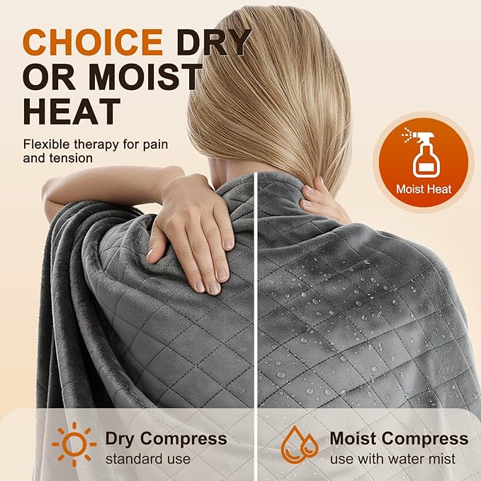 Heating Pad King Size for Back Neck & Shoulders - FSA Eligible HSA, Mothers Day Gifts, Large 35" x 20", Moist Heat Electric Heating Pad for Period Cramps Abdomen Knee,6 Heat Settings,Auto Off,Washable