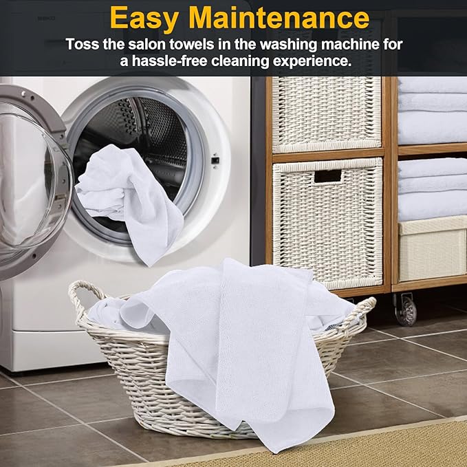 UNIMADE Salon Towels 2 Pack, Super Soft Microfiber Hand Towel, Highly Absorbent Hair-Drying Cloth for Gym, Bath, Spa Use and Home Beauty Care - White (16x29 inch)