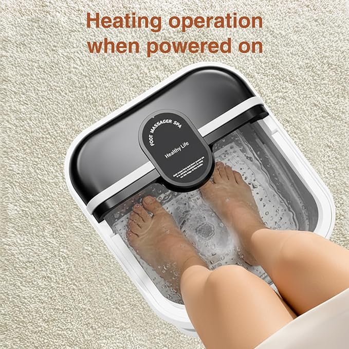Pedicure Foot Spa with Bubble and Heat,Collapsible Foot Soaking Tub with Remote Control,Pedicure Tools for Feet,Foot Bath Soak Tub Gifts for Mens/Women,Mom/Dad