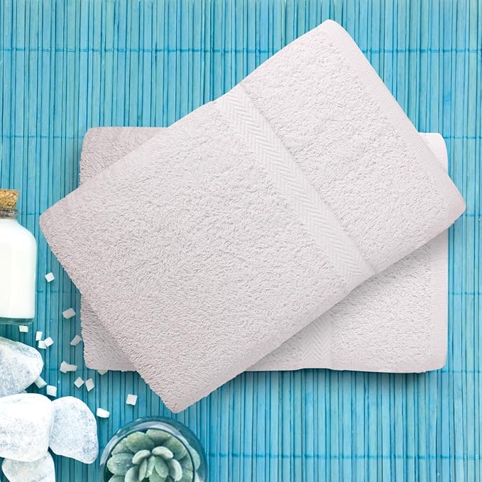 Towel and Linen Mart 100% Cotton White 6 Pack Medium Bath Towel Set, Quick Dry, Super Absorbent, Light Weight, Soft Feel, Premium Towels for Hotel, Spa and Bathroom (24 X 48 6 Pack White)