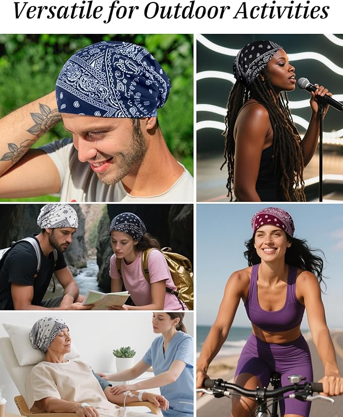 Women's Summer Beanie for Men Hat Boho Hats Adult Dwarf Hats Chemo Cap Cancer Headwear Caps Baggy Skull Sleep Cap Nightcap