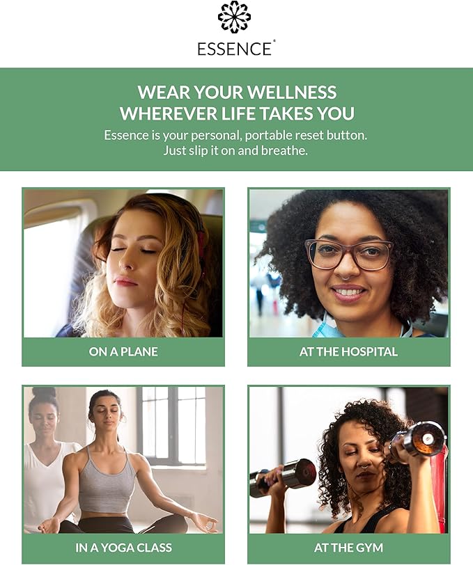 Essence Wearable Aromatherapy Nasal Diffuser – Bergamot Essential Oil Nose Ring Silicone Inhaler for Stress & Mood Support - Made in USA & Travel-Friendly