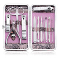 Manicure Set Professional Nail Clippers Kit Pedicure Care Tools- Stainless Steel Grooming Kit 12Pcs for Travel or Home (Pink)