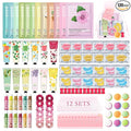 120 PCS Spa Party Supplies for Girls & Women,Spa Party Favors Include Face Masks Skincare,Hand Cream,Lip Balm,Eye Masks,Lip Mask,Foot Bath Bombs,Slumber Sleepover Party Supplies for Girls