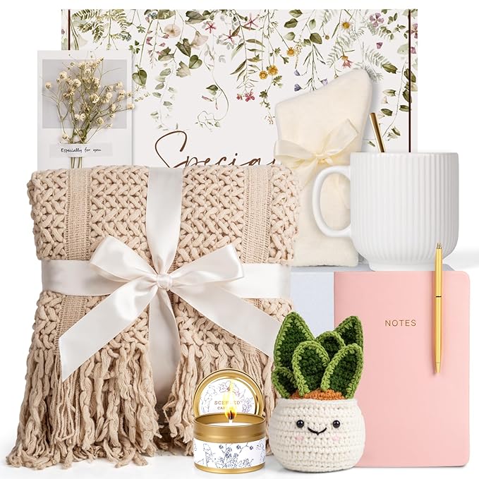 Mothers Day & Birthday Gifts for Women, Gift Baskets for Women, Self Care Gifts Care Package, Thank You, Get Well, Sympathy Inspirational Friendship Gifts Box for Mom, Grandma,Sister,Friends,Girls