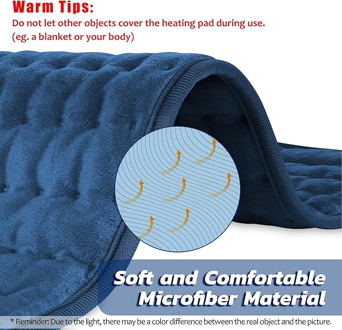 Electric Heating pad for Back Neck Shoulder Knee Arms Legs- Electric Heat Pads with 6 Heat Settings & Auto Shut Off &Dry/Moist Heat Heating Pad for Birthday Mother Father Girl Men Women