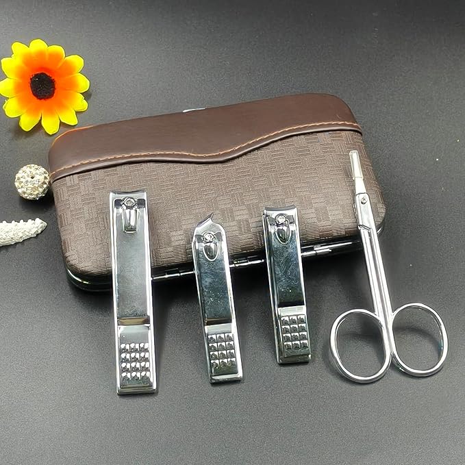 Manicure Set for Men and Women Professional Nail Clippers Kit with Travel Case Stainless Steel Pedicure Grooming Tools Accessories Nail Care Tools with Leather Case,Mothers Day