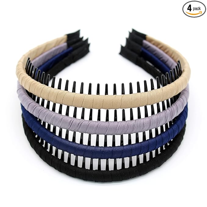 JOBAND Fashion Headbands for women Girls Non-slip hair band Comfy Headband Hair Hoop Resin teeth Comb Hair Accessories (4 Colors)