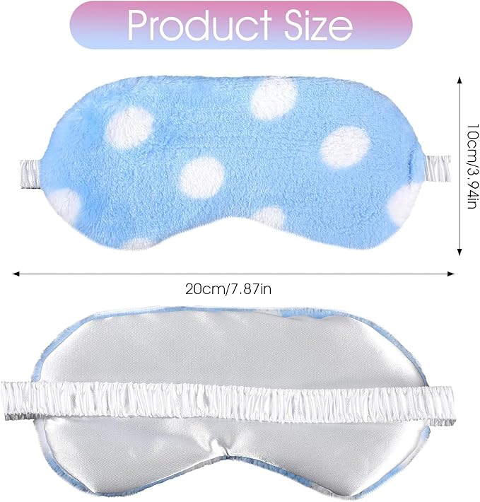 2PCS Plush Sleeping Eye Mask, Soft Plush Eye Mask, Fuffy Eye Cover Comfortable Sleep Mask Blindfold Rainbow Faux Fur Eye Shade for Women, Men and Kids Travel Nap Sleeping