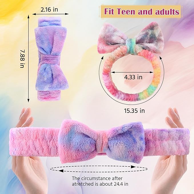 WSYUB Makeup Party Favors,Sleepover Party Favors,28pcs Spa Headband,Face Wash Headband,Spa Headbands Bulk