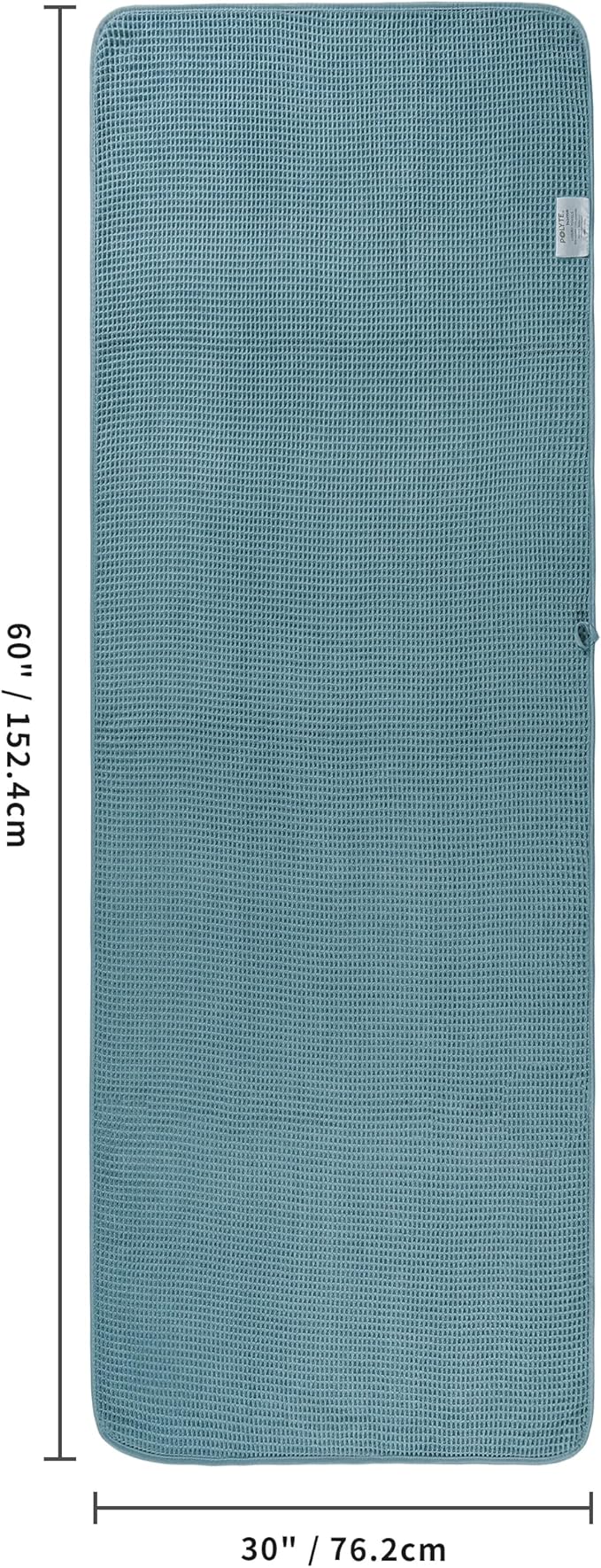 POLYTE 430 GSM Microfiber Oversize Quick Dry Lint Free Bath Towel, 60 x 30 in, 4 Pack (Waffle Weave)