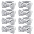 Ondder Spa Headband for Washing Face 8 Pack Gray Skincare Headbands for Women Girls Terry Cloth Cute Bow Head Bands