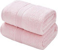 Aibaser Bath Towels - Natural, Ultra Absorbent Towels for Bathroom, Travel, Gym, Shower and Spa (2 Piece Set) (Pink, 35 in x 70 in)