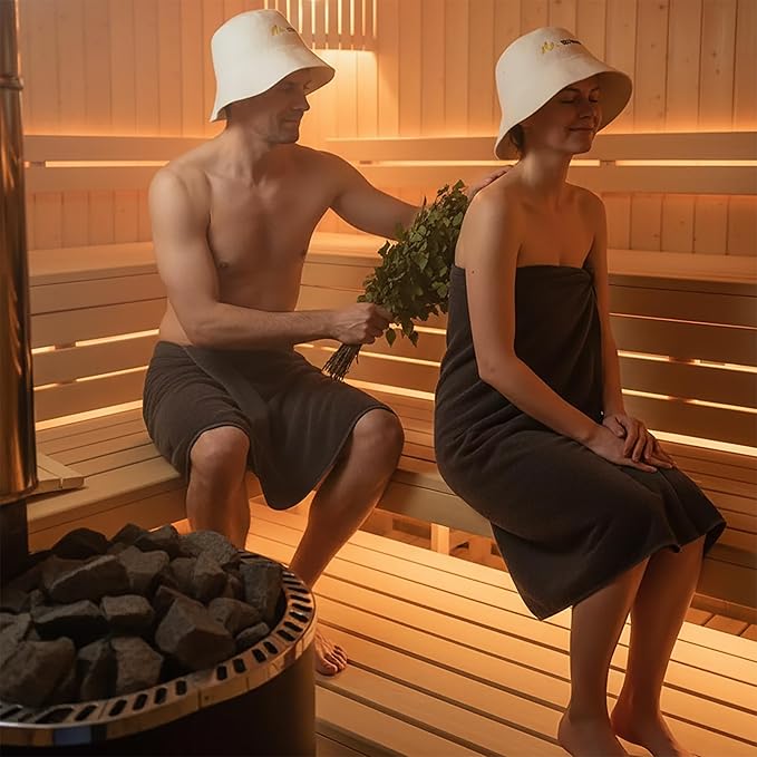 100% Wool Sauna Hat, Natural Felt Heat-Resistant Cap for Steam Room & Spa,