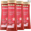Caress Tahitian Pomegranate & Coconut Milk Exfoliating Scrub Body Wash with Hyaluronic Acid & Vitamin B3 for Moisturized, Silky Soft Skin, Long-Lasting Fragrance, 20 fl oz (4 Pack)