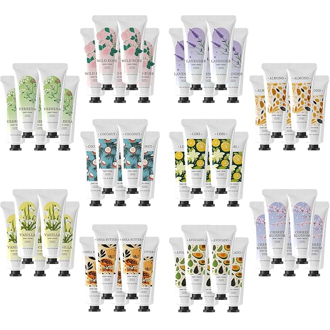 BODY & EARTH Hand Cream Bulk 50 Pack Small Gifts for Women Hand Lotion Travel Size Mini Lotion Creams & Lotions Set Mother's Day Gift Bridesmaid Gifts