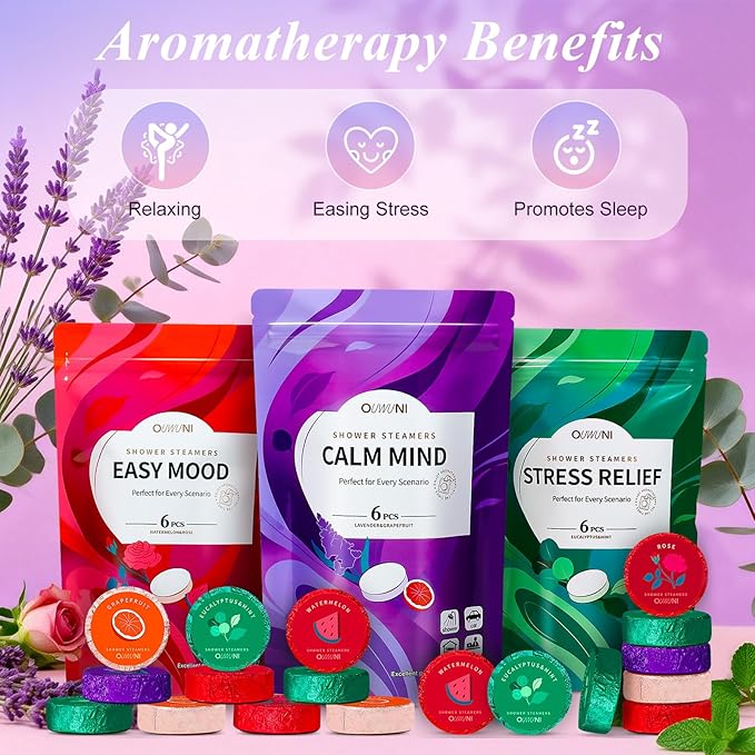 Shower Steamers Aromatherapy - 18 Pack Shower Bombs Natural Organic Essential Oils, Mothers Day Gifts for Mom Wife, Self Care Relaxation Gifts for Women Her Grandma